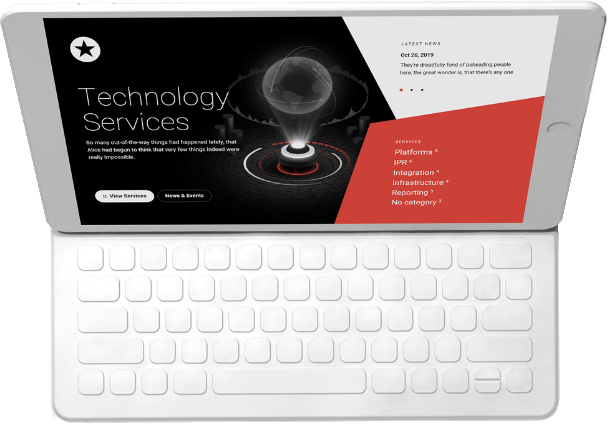 Technology Unit Landing Page showing modern design with colorful sections and interactive elements