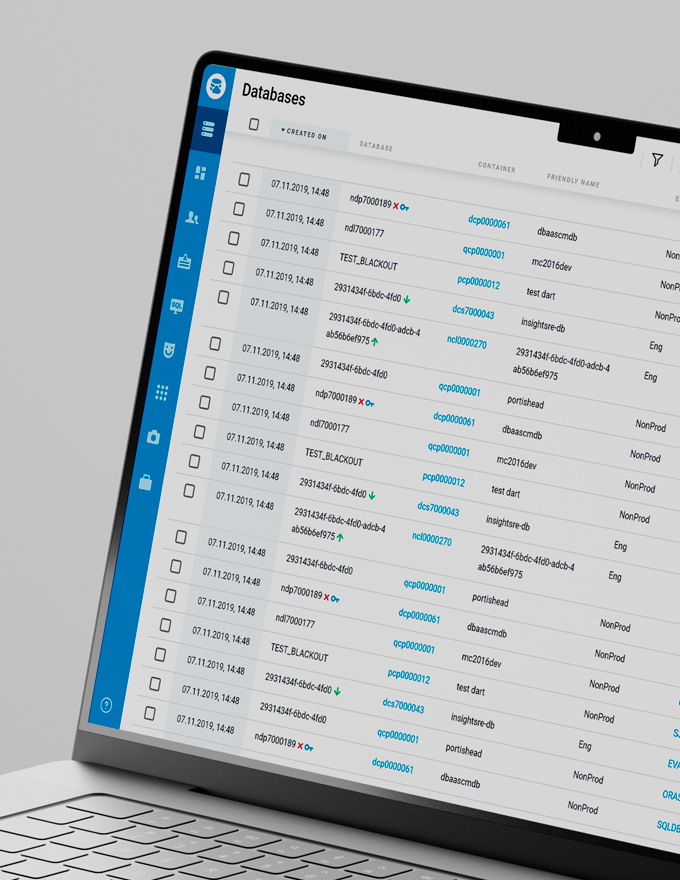 Image showing a list of Databases
